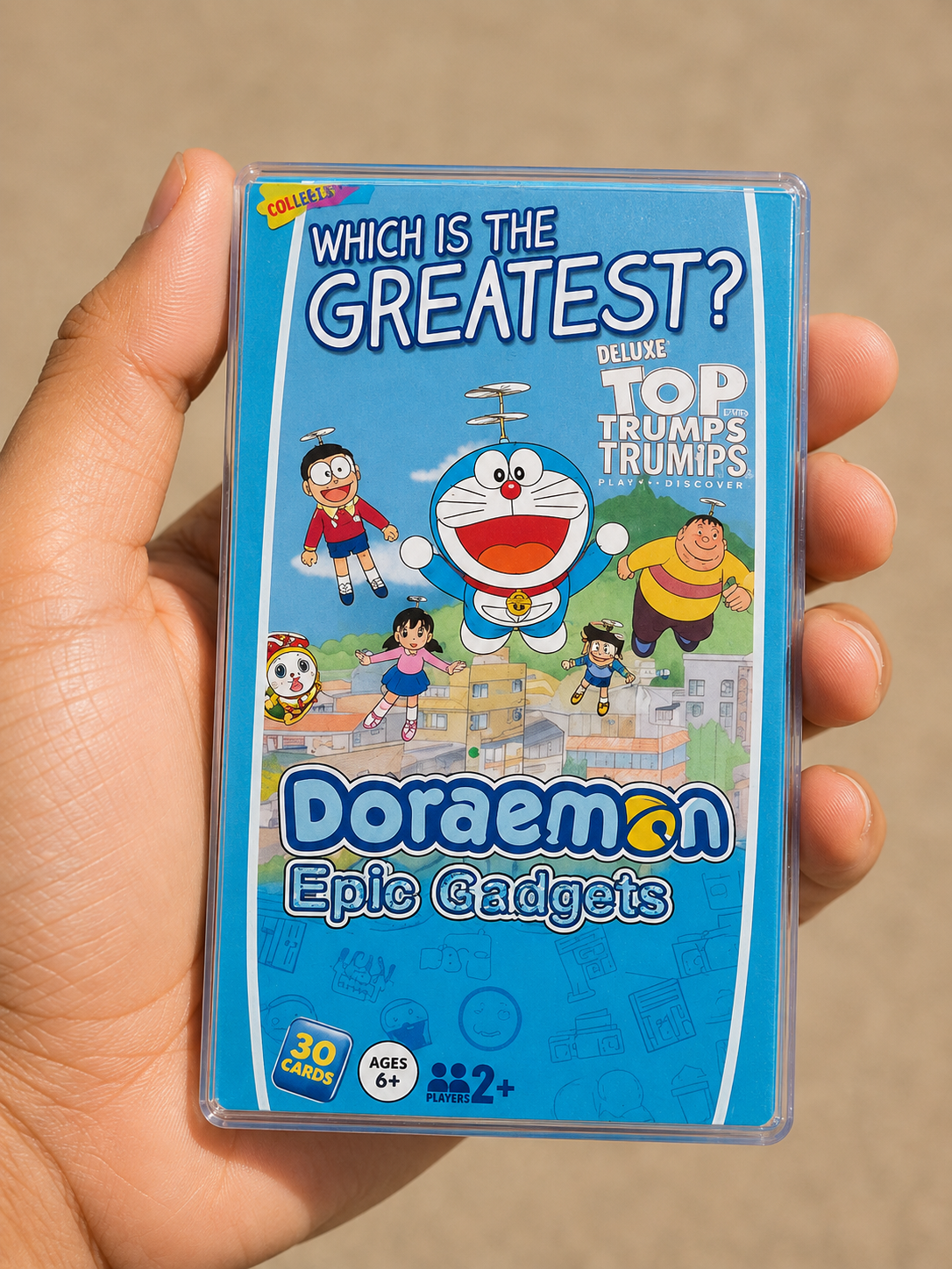 Top Trumps Doraemon Epic Gadgets Deluxe  Card Game | 30 Character Cards | Educational Family Travel Game for Kids Ages 2+