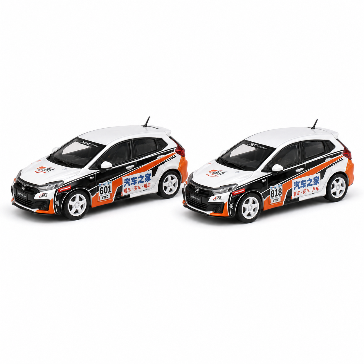 AHRT Racing Die-Cast Model Car Combo Set 601 & 818 with Display Cases – Pack of 2