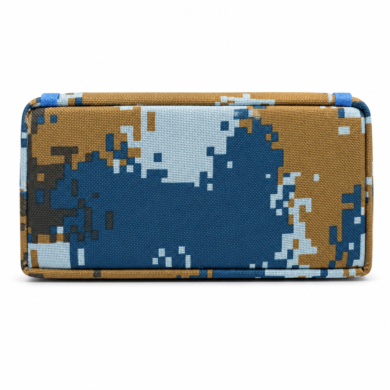 PUBG Camouflage Pencil Case for Kids – Blue & Brown Box-Shaped School Pencil Pouch with Multiple Zippers & Flap Design