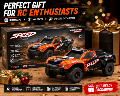 RC Off-Road Monster Truck 1:8 Scale 4WD with 2.4GHz Full Proportional Remote Control | High-Speed Short Course Racing Car, Independent Suspension & Rugged All-Terrain Tires for Adults