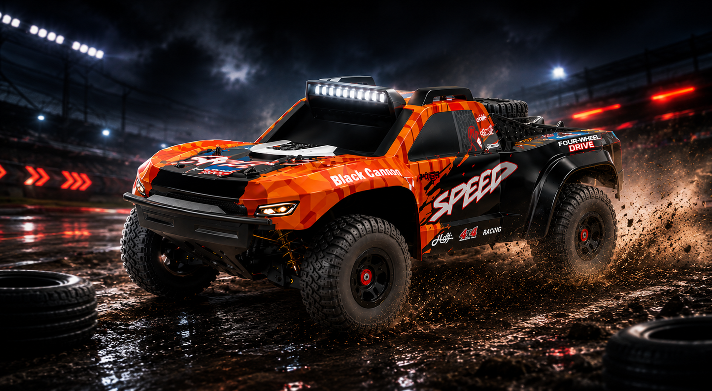 RC Off-Road Monster Truck 1:8 Scale 4WD with 2.4GHz Full Proportional Remote Control | High-Speed Short Course Racing Car, Independent Suspension & Rugged All-Terrain Tires for Adults
