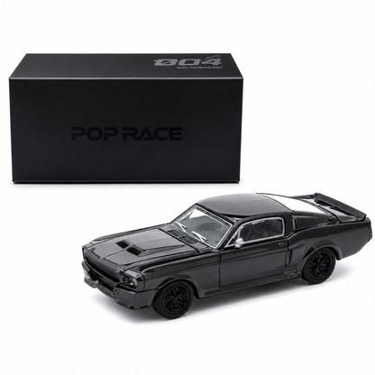 POP RACE 1:64 Shelby Mustang GT500 Dark Chrome Series 004 Die-Cast Model Car