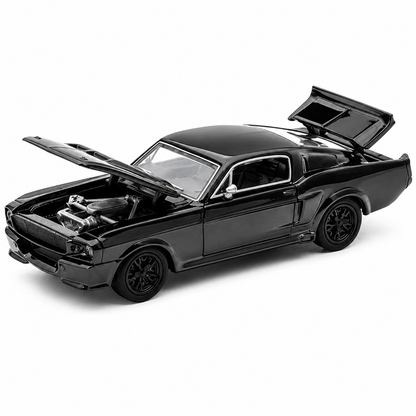 POP RACE 1:64 Shelby Mustang GT500 Dark Chrome Series 004 Die-Cast Model Car