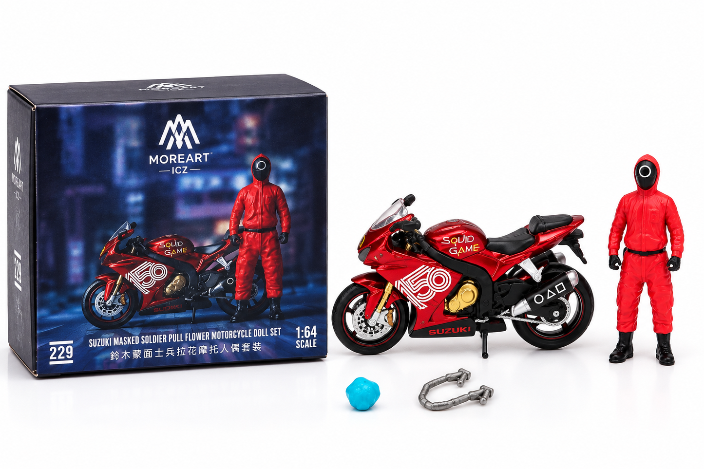 MoreArt 1:64 M-229 Suzuki Masked Soldier Motorcycle & Figure Set