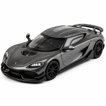 Tarmac 1:64 Works Koenigsegg Gemera Die-Cast Model Car – Metallic Grey