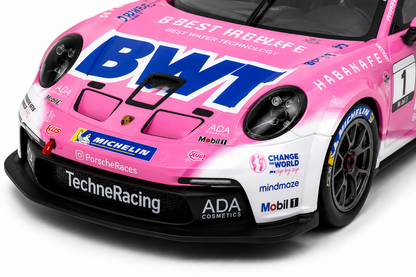 Tarmac Works IXO Porsche 911 GT3 Cup (992) #1 BWT Porsche Mobil 1 Supercup 2024 Model Car