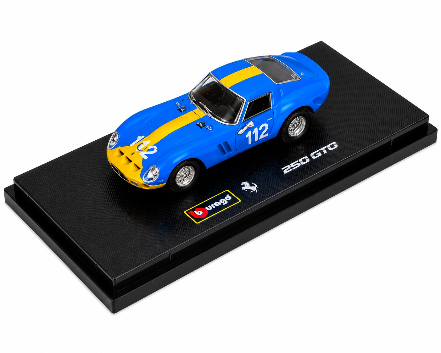 Bburago 1:64 Ferrari 250 GTO (1964) #112 Racing Die-Cast Model Car – Blue