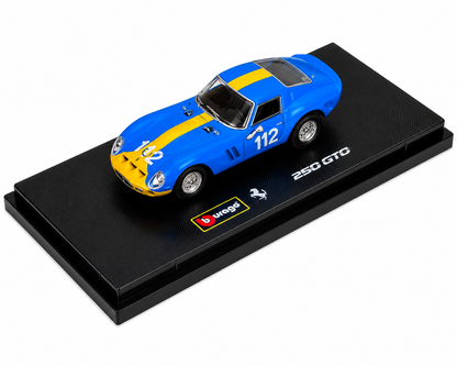 Bburago 1:64 Ferrari 250 GTO (1964) #112 Racing Die-Cast Model Car – Blue