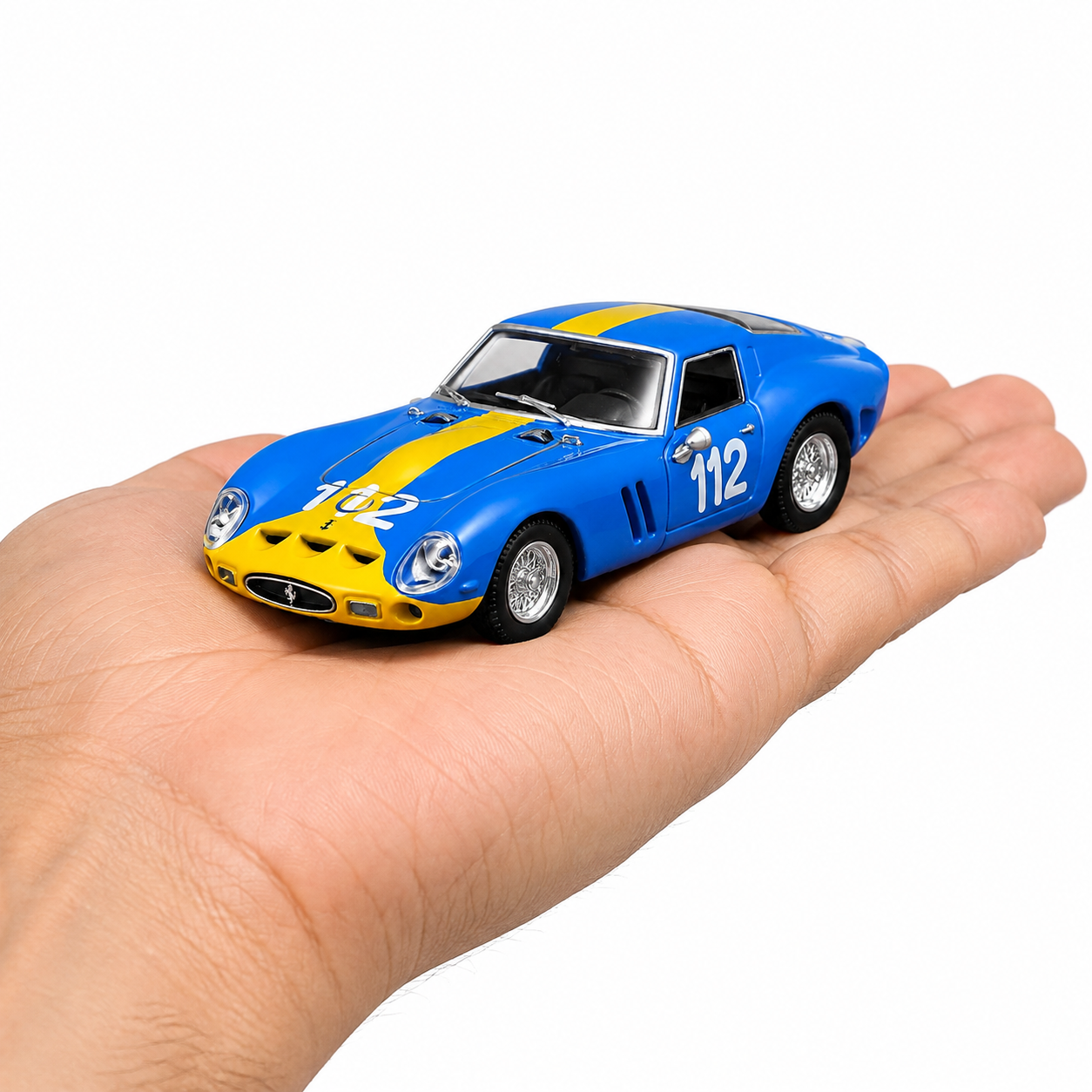 Bburago 1:64 Ferrari 250 GTO (1964) #112 Racing Die-Cast Model Car – Blue