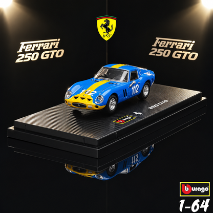 Bburago 1:64 Ferrari 250 GTO (1964) #112 Racing Die-Cast Model Car – Blue