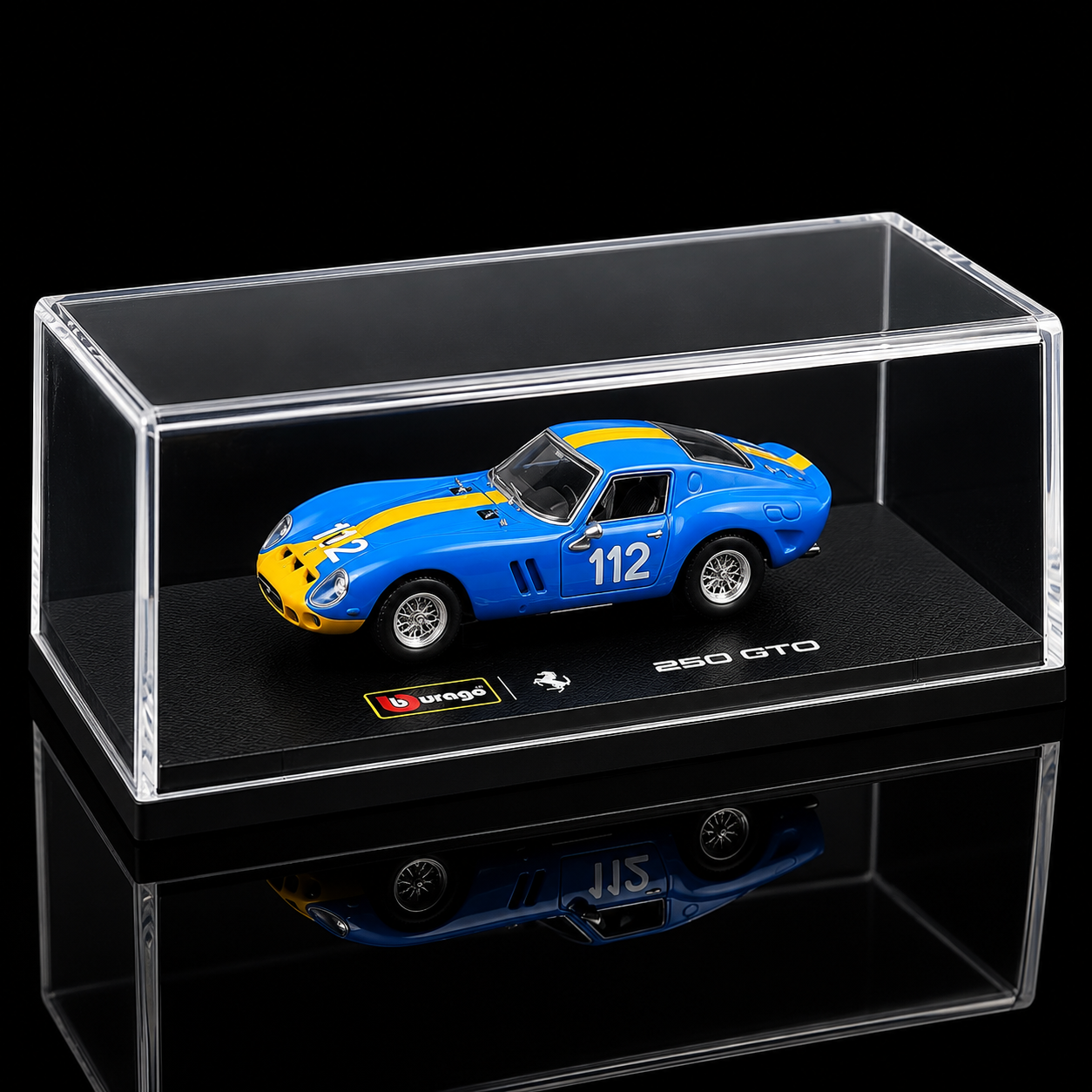 Bburago 1:64 Ferrari 250 GTO (1964) #112 Racing Die-Cast Model Car – Blue
