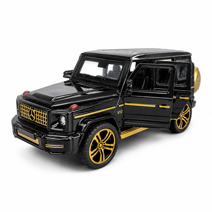 1:32 Scale Die-Cast Metal Mercedes-Benz G63 AMG Model Car – Pull Back Luxury SUV Toy with Openable Doors, Light & Sound Effects, Detailed Interior, Realistic Wheels & Collectible Display Model – Black