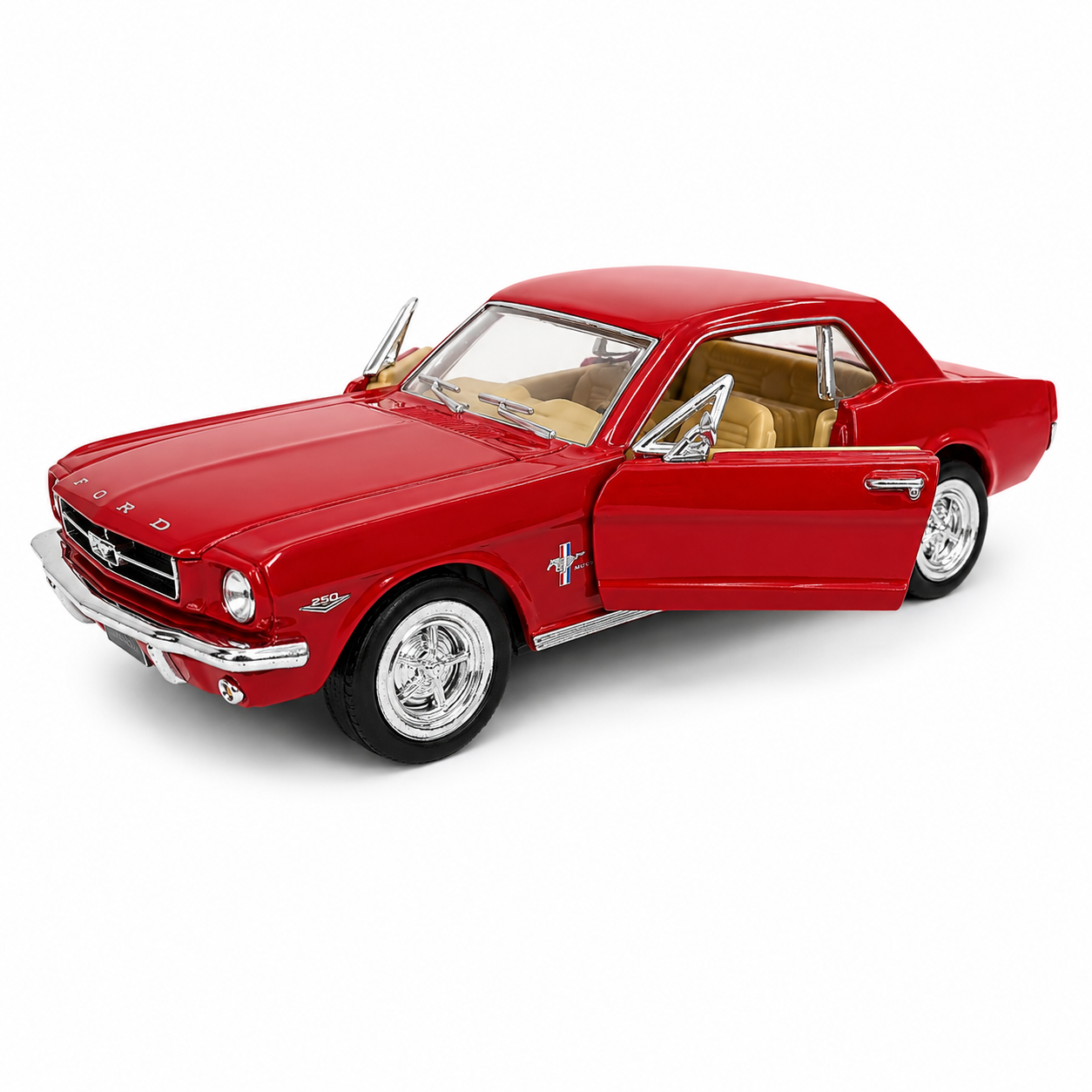 Kinsmart 1:36 Scale 1964 Ford Mustang Die-Cast Metal Model Car with Pull-Back Action, Openable Doors, Detailed Interior, Realistic Classic Design & Collectible Toy Car for Kids & Adults – Multiple Colour Options