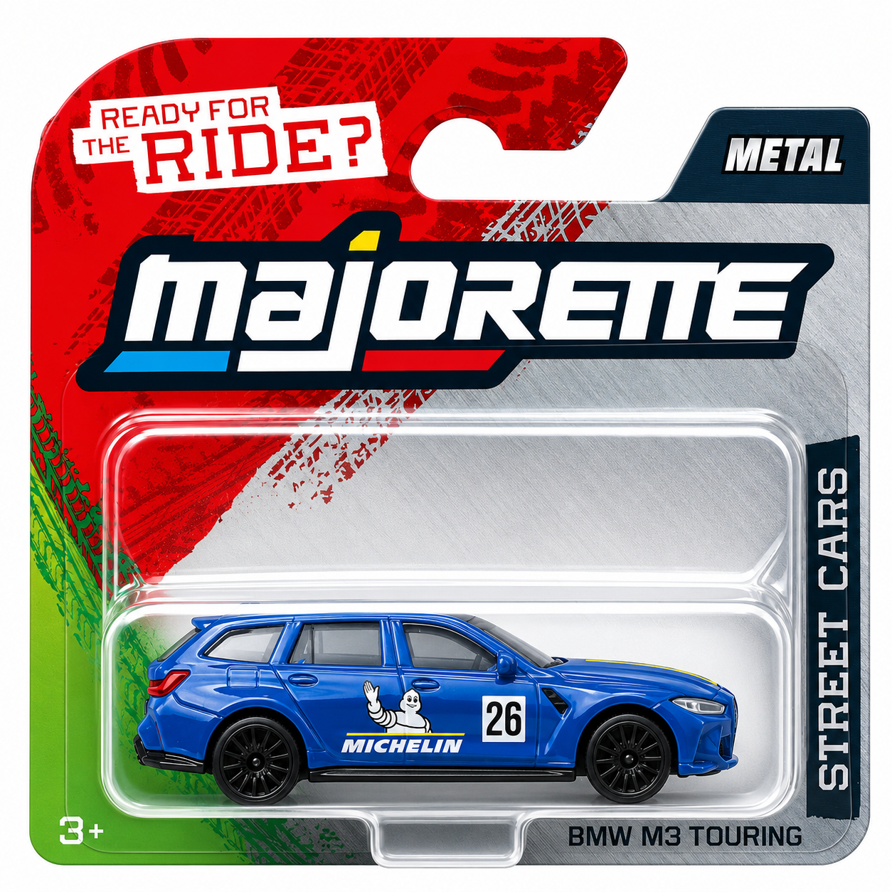 Majorette Street Cars BMW M3 Touring Michelin #26 Blue Die-Cast Model Car