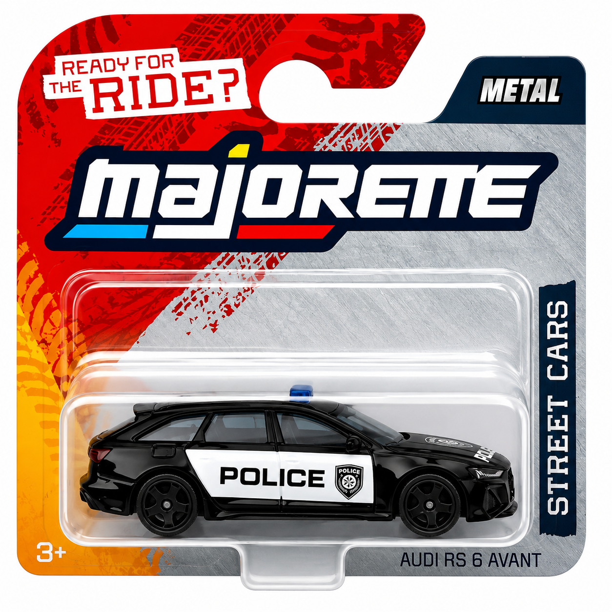Majorette Street Cars Audi RS 6 Avant Police Black Die-Cast Model Car