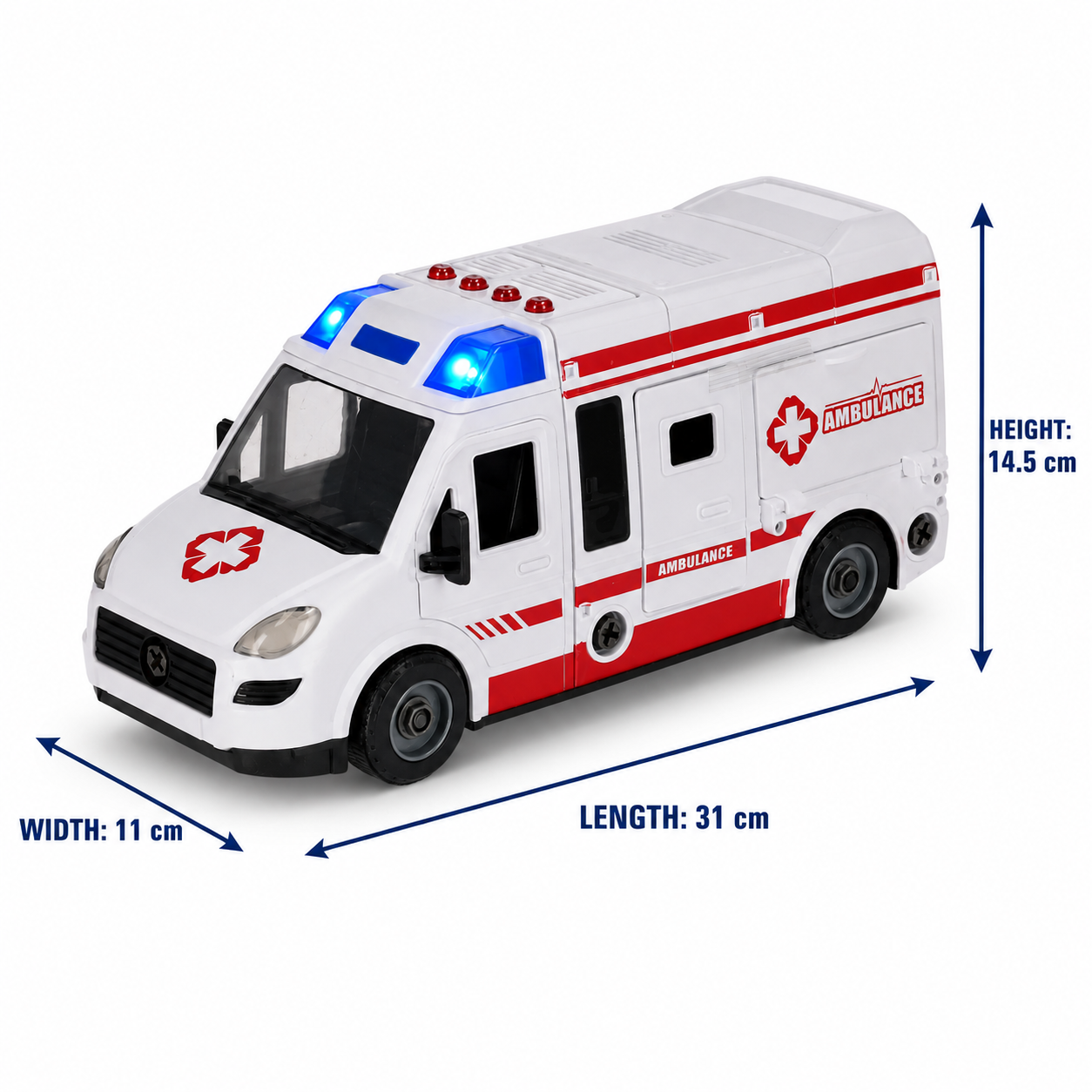 Assembly Zone Urban Services Ambulance Vehicle Building & Disassembly Toy with Tools | DIY Emergency Rescue Vehicle for Kids 3+ Years