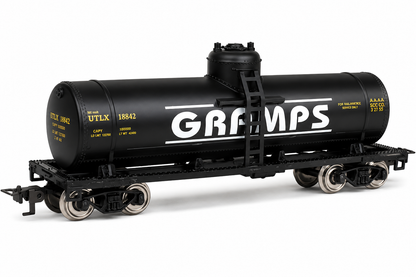 HANFIY 98450 HO 1:87 GRAMPS Black Tank Car Model | 18cm Railroad Freight Wagon for Model Train Collection