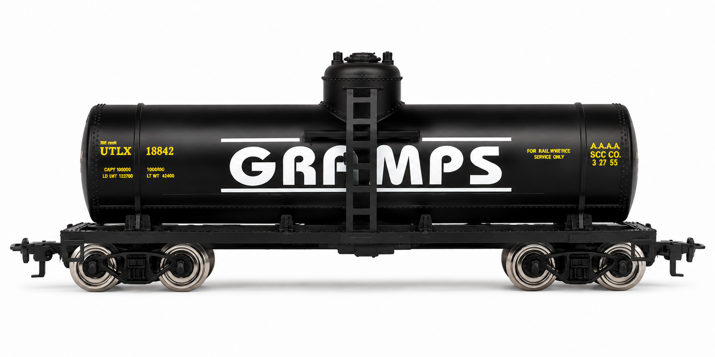 HANFIY 98450 HO 1:87 GRAMPS Black Tank Car Model | 18cm Railroad Freight Wagon for Model Train Collection