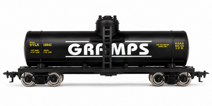 HANFIY 98450 HO 1:87 GRAMPS Black Tank Car Model | 18cm Railroad Freight Wagon for Model Train Collection
