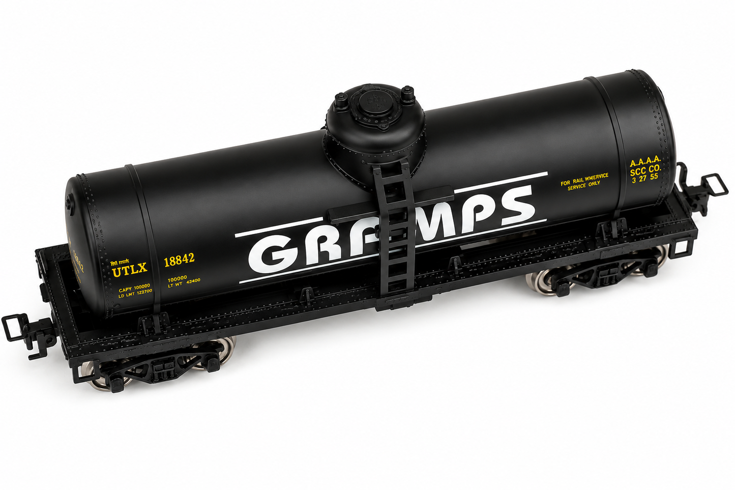HANFIY 98450 HO 1:87 GRAMPS Black Tank Car Model | 18cm Railroad Freight Wagon for Model Train Collection