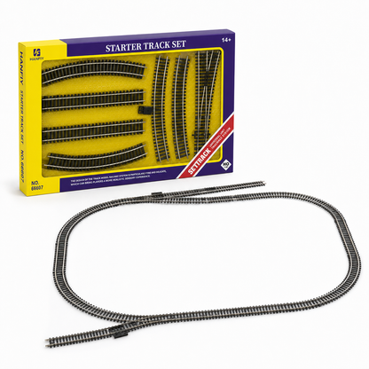 HANFIY 66607  HO 1:87 Combined Railway Track Set – 28-Piece Starter Track Kit