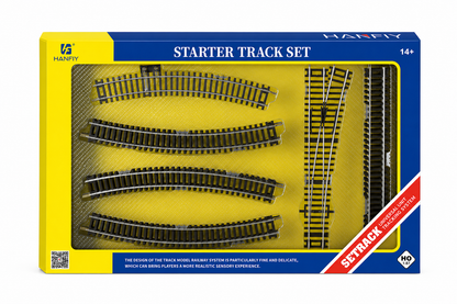 HANFIY 66609 HO 1:87 Starter Railway Track Set | 18-Piece Model Train Track Set