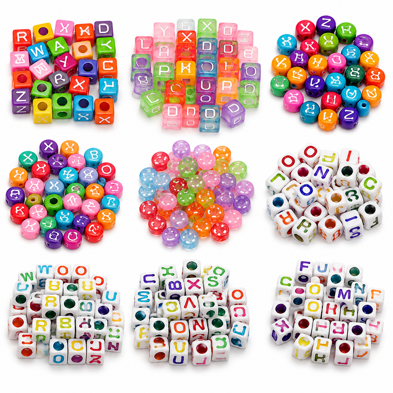 DIY Colourful Beads Bracelet Making Kit with Alphabet Beads, String & Scissors