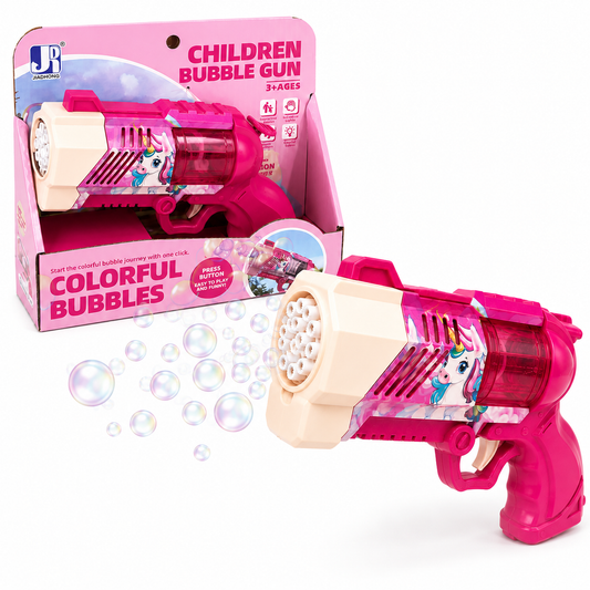 Automatic Unicorn Bubble Gun with Music & Colourful Lights for Kids 3+ Years