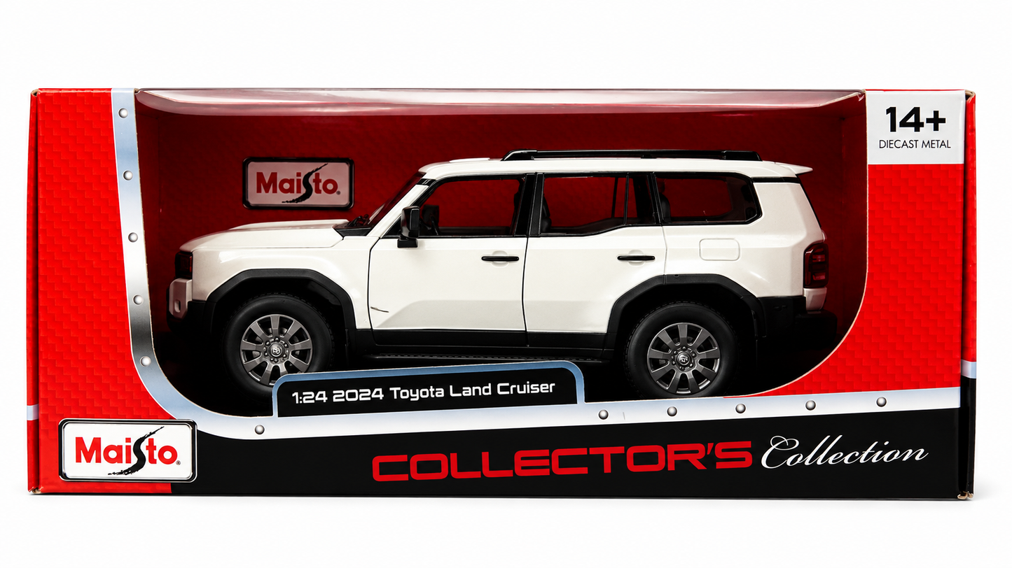 Maisto 1:24 Scale 2024 Toyota Land Cruiser White Collector’s Collection Diecast SUV