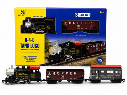 HANFIY 66600A HO 1:87 Scale 0-4-0 Tank Loco 3 Car Train Set | Collector Railway Model