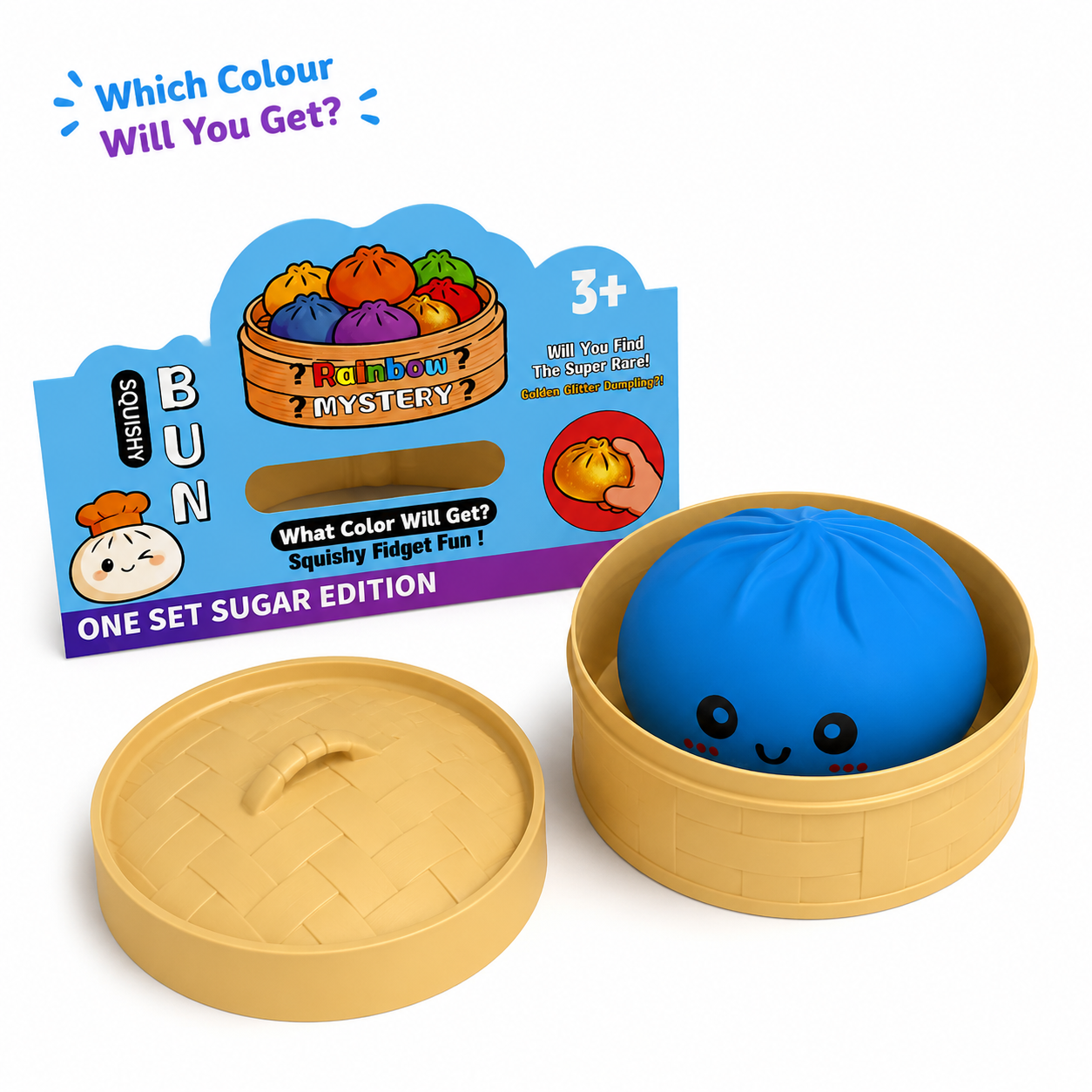 Jumbo Dumpling 15cm Squishy Fidget Toy in Bamboo-Style Mystery Box | One Random Colour Supplied, Pack of 1