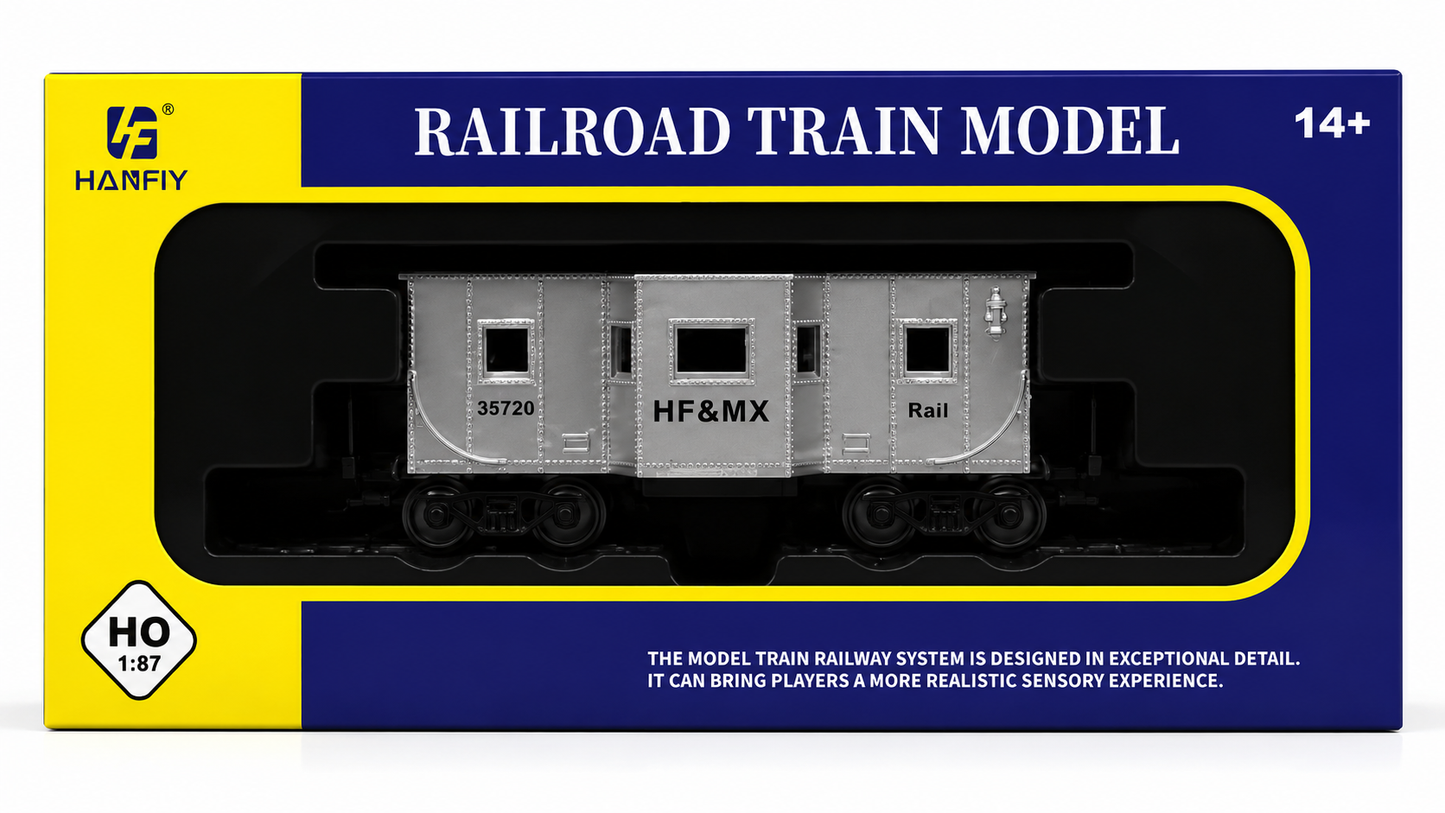 HANFIY 98570 HO 1:87 HF&MX Silver Railroad Car Model | 35720 Railway Coach