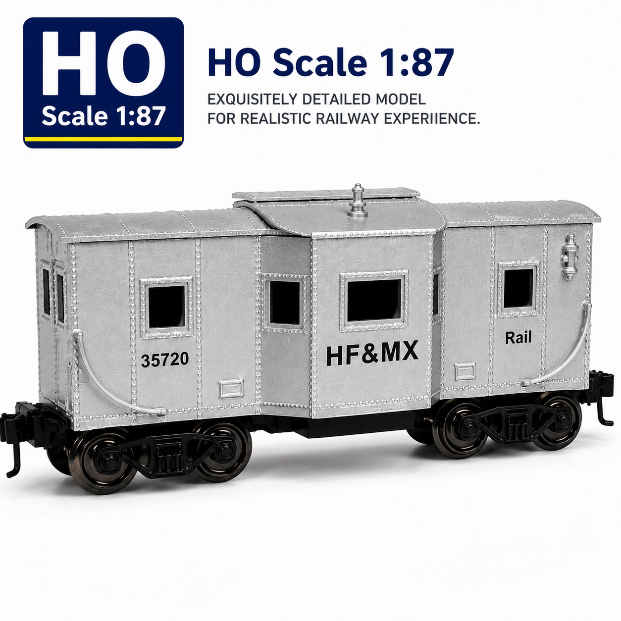 HANFIY 98570 HO 1:87 HF&MX Silver Railroad Car Model | 35720 Railway Coach