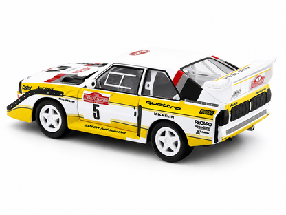Bburago 1:24 Scale 1985 Audi Sport Quattro S1 E2 #5 Rally Car | Collectible Die-Cast Model for Adults