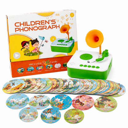 Interactive Children's Phonograph with 96 Story Cards | Educational Audio Learning Toy