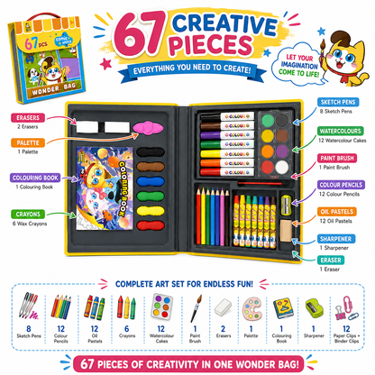 Comic World 67 PCS Kids Drawing & Coloring Set