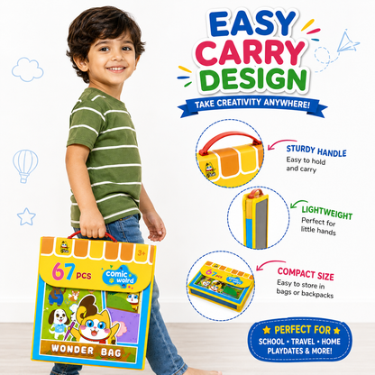 Comic World 67 PCS Kids Drawing & Coloring Set