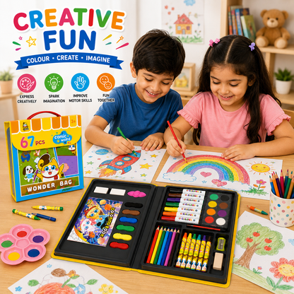 Comic World 67 PCS Kids Drawing & Coloring Set