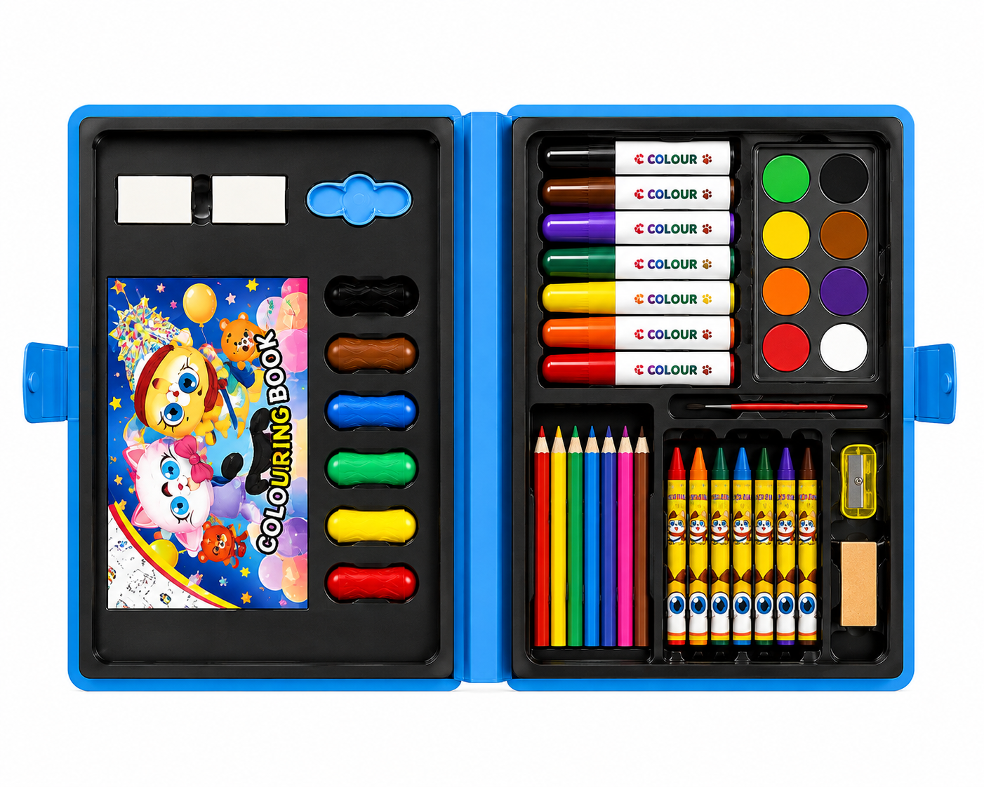 Wonder Bag 47-Piece Kids Art Set with Carry Case | Drawing & Coloring Kit - Blue