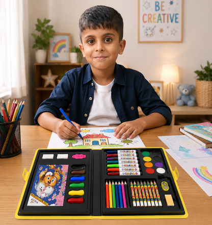 Wonder Bag 47-Piece Kids Art Set with Carry Case | Drawing & Coloring Kit - Blue