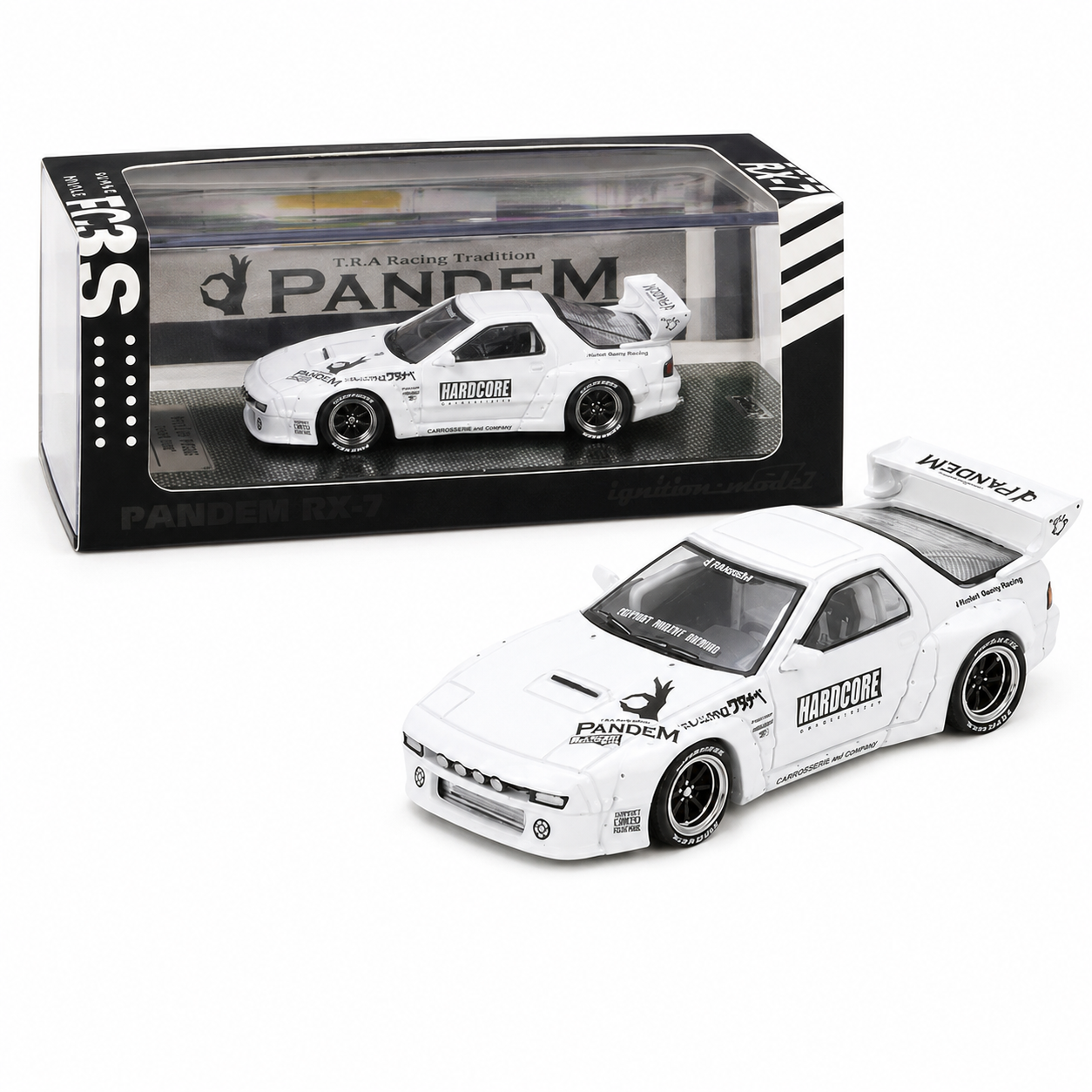 INNO64 Mazda RX-7 FC3S Pandem Aero 1:64 Die-Cast Car – White
