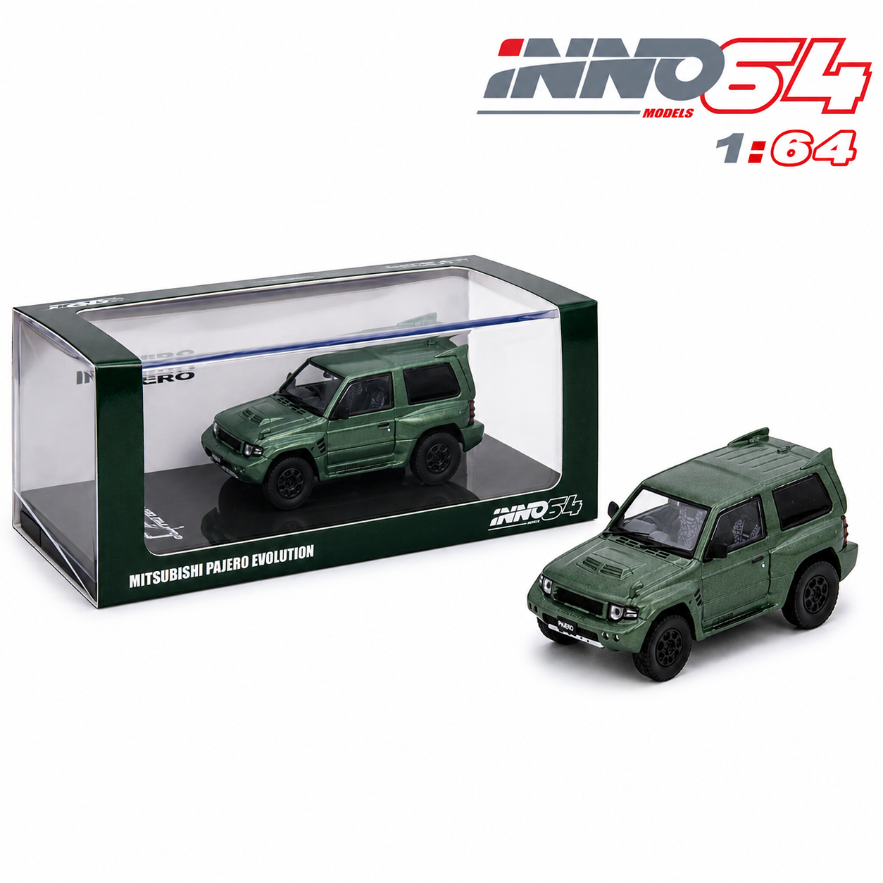 INNO64 Mitsubishi Pajero Evolution Green Die-Cast Model SUV