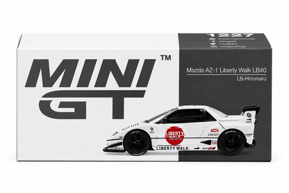 MINI GT 1:64 Mazda AZ-1 Liberty Walk LB40 LB-Hinomaru White Die-Cast Model Car