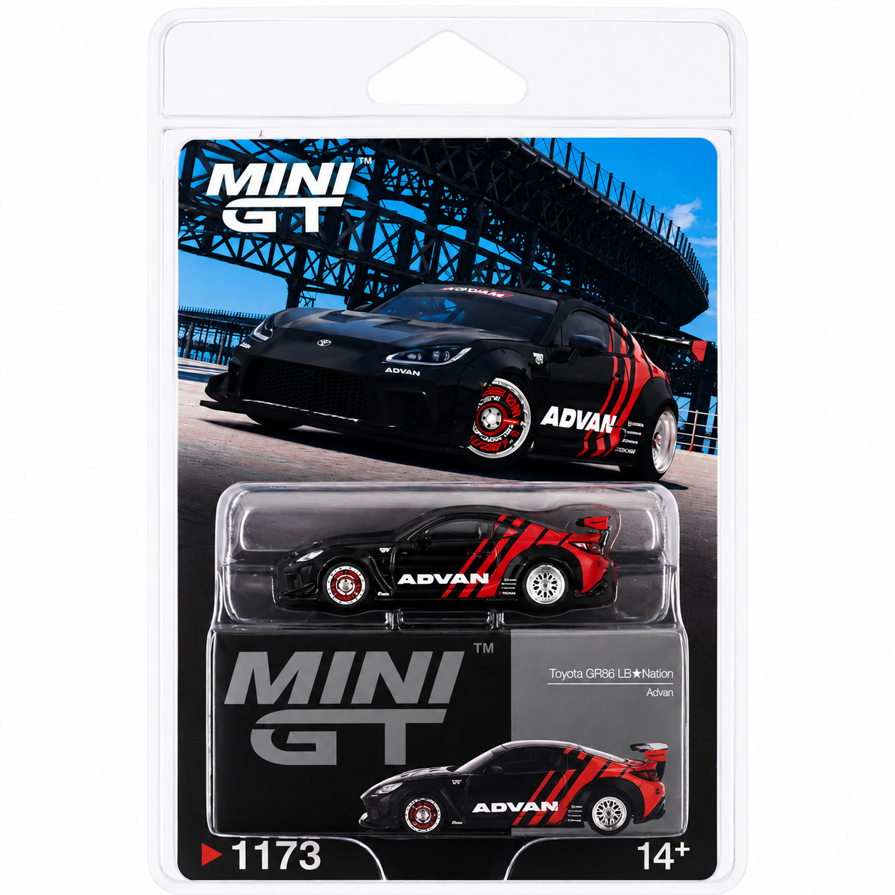 MINI GT 1:64 (Blister Pack) Toyota GR86 LB☆Nation Advan Diecast
