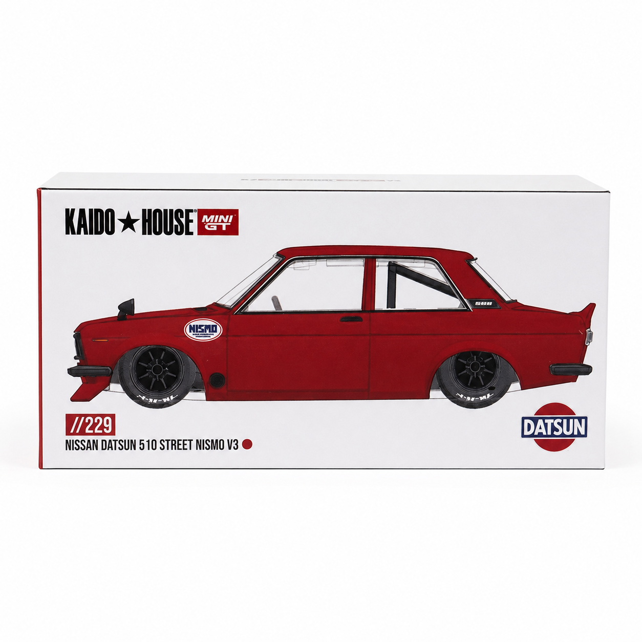 Kaido House x MINI GT 1:64 Nissan Datsun 510 Street NISMO V3 Red Diecast Model Car | Limited Edition KHMG229