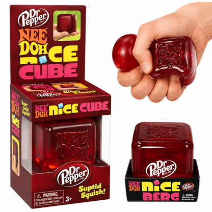 Dr Pepper Nee Doh Nice Cube | Super Solid Squish Sensory Stress Relief Toy | Premium Gel Squishy Cube