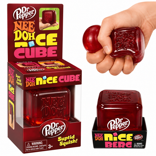 Dr Pepper Nee Doh Nice Cube | Super Solid Squish Sensory Stress Relief Toy | Premium Gel Squishy Cube