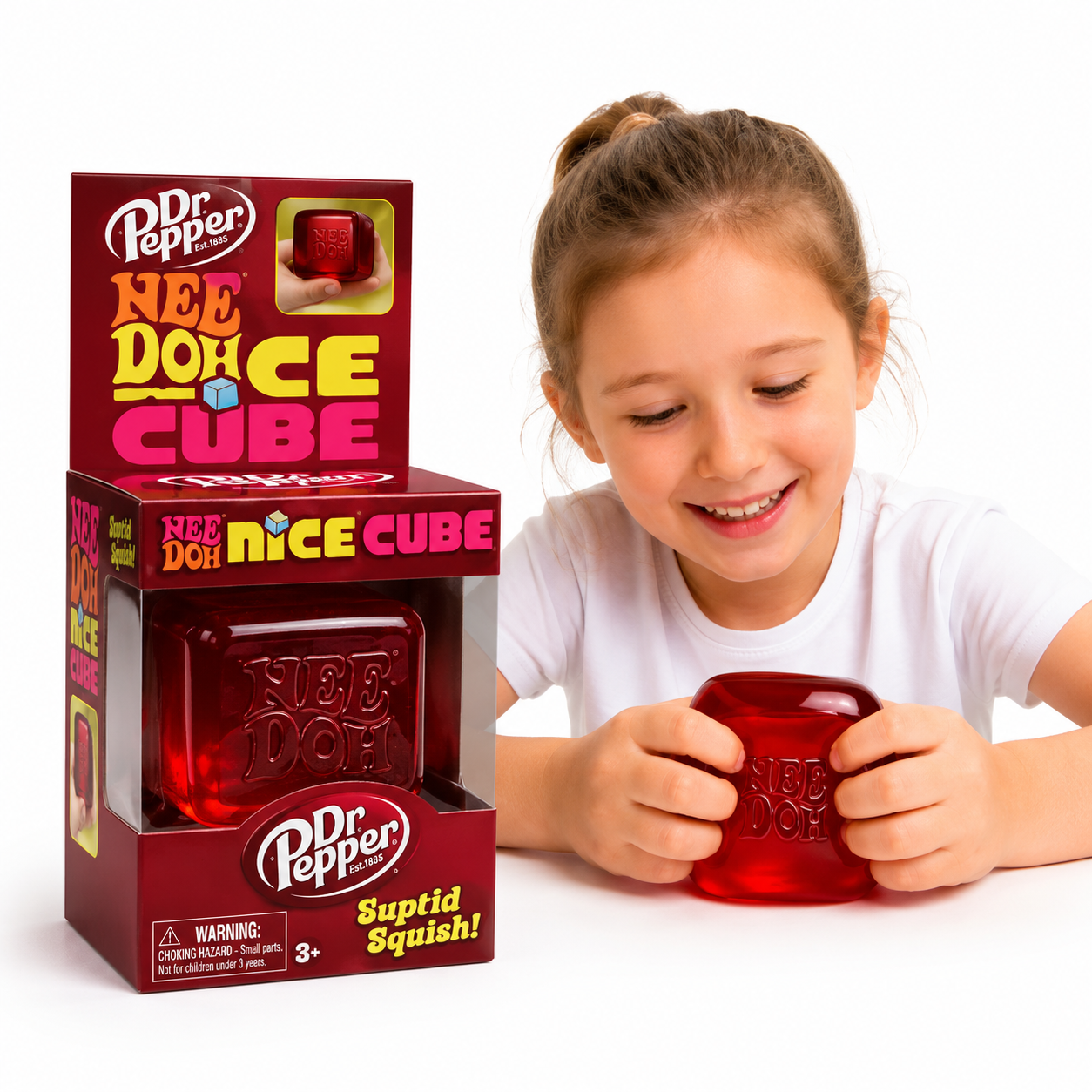 Dr Pepper Nee Doh Nice Cube | Super Solid Squish Sensory Stress Relief Toy | Premium Gel Squishy Cube