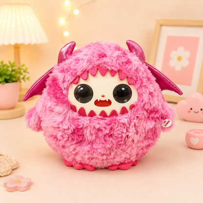 Monster Ledodo AI Interactive Plush Toy | Smart Talking Companion with LED Eyes | App-Controlled AI Plush | Pink Monster