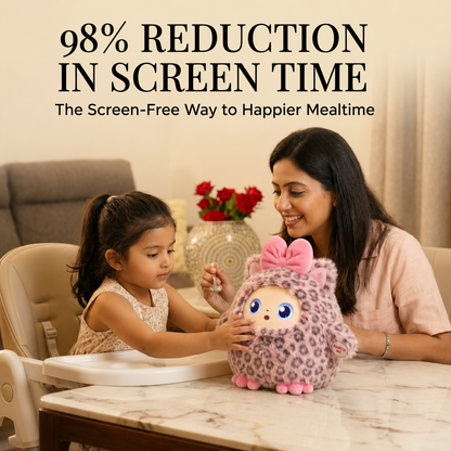 AI Interactive Plush Toy with LED Eyes | Smart AI Talking Plush Companion | App-Controlled Intelligent Plush Robot | Soft Rechargeable Interactive Toy | Leopard Grey | 10 Inch
